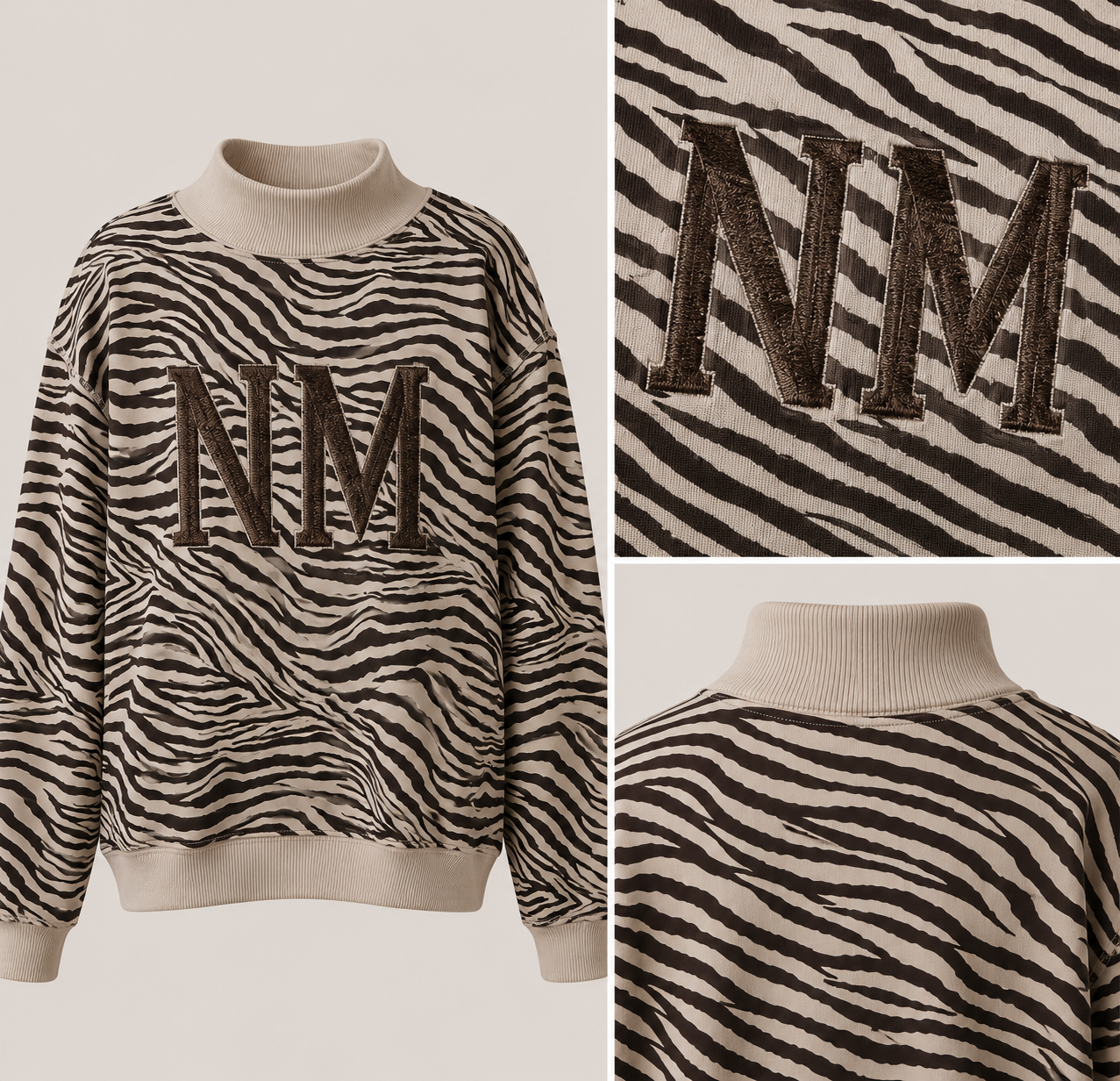 NM Embroidered Zebra Sweatshirt