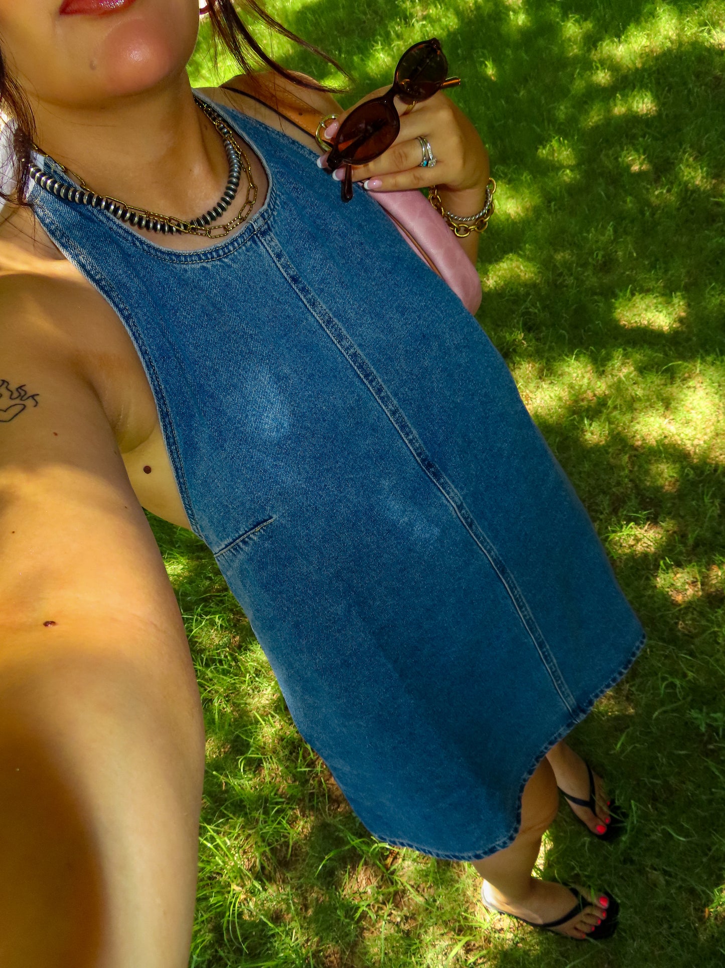 Halter Neck Sleeveless Denim Dress