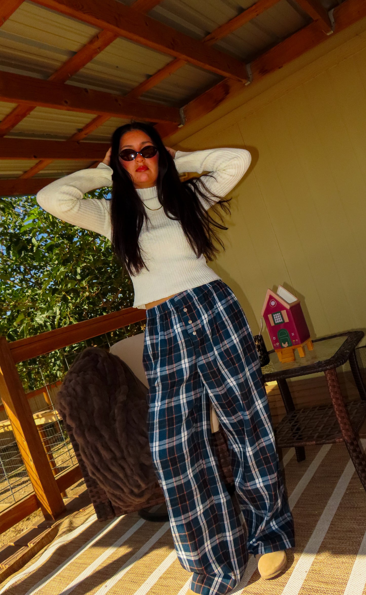 Falling Leaves Plaid Lounge Pants