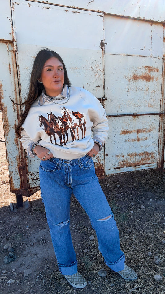 3 Horses Sweatshirt