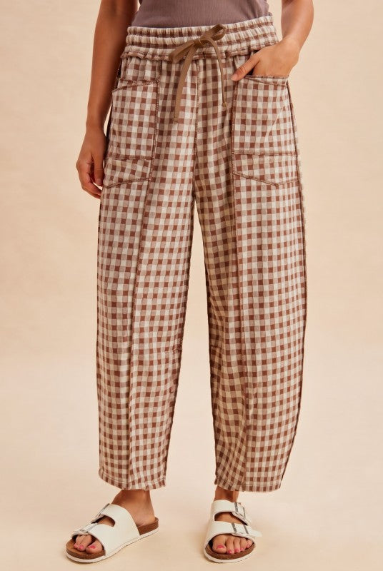 Harvest Gingham Barrel Pants PREORDER