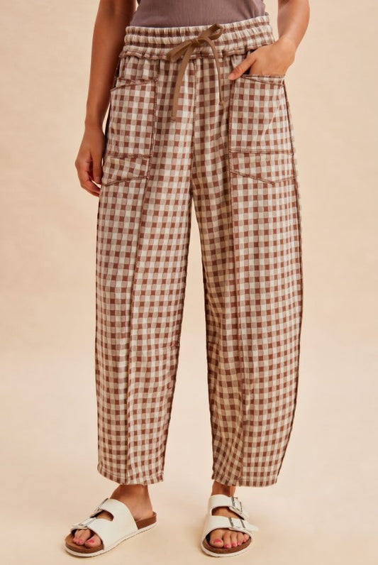 Harvest Gingham Barrel Pants PREORDER