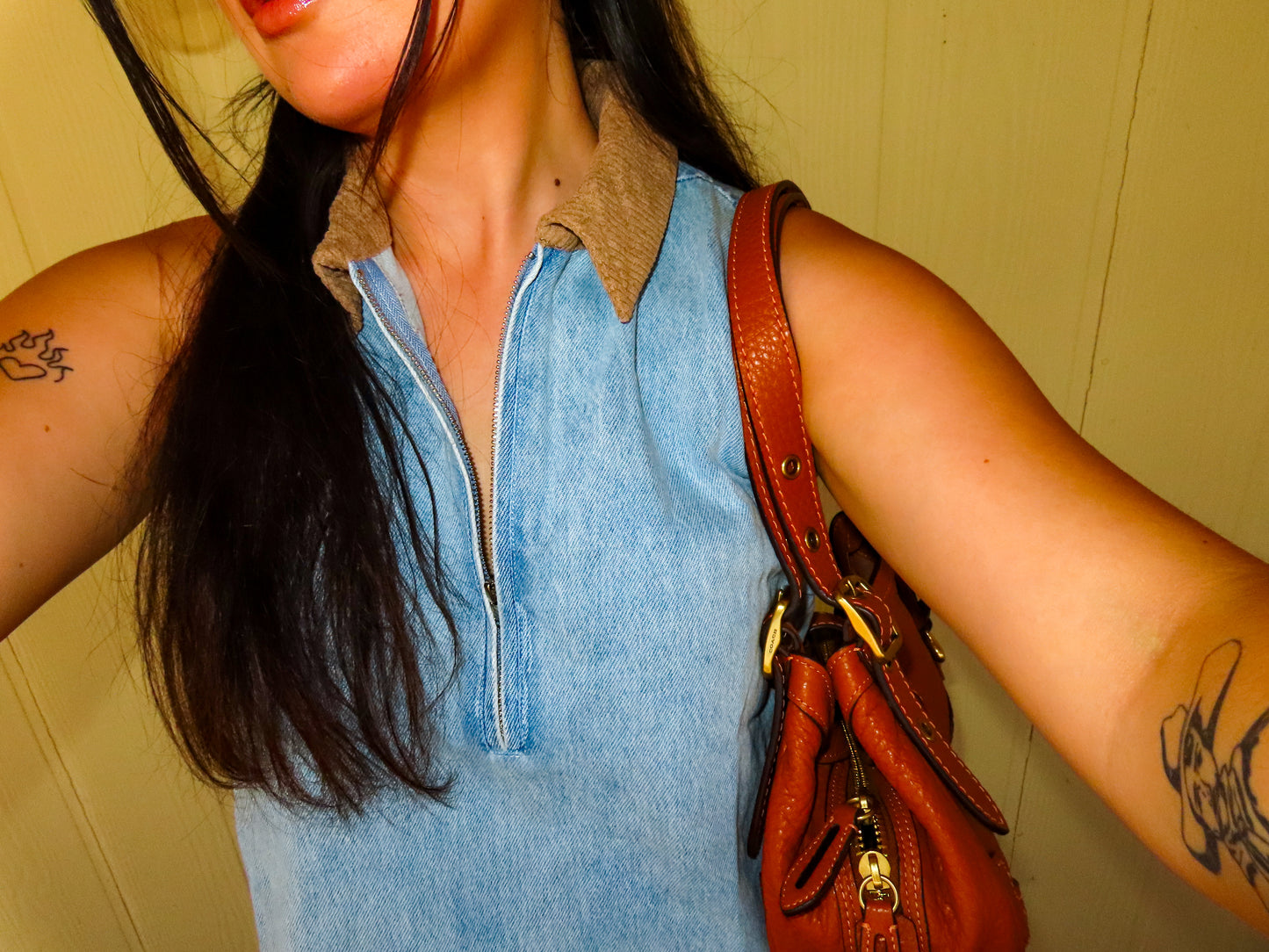 The Saddle + Denim Dress