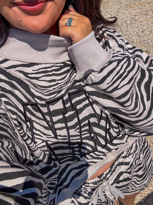 NM Embroidered Zebra Sweatshirt
