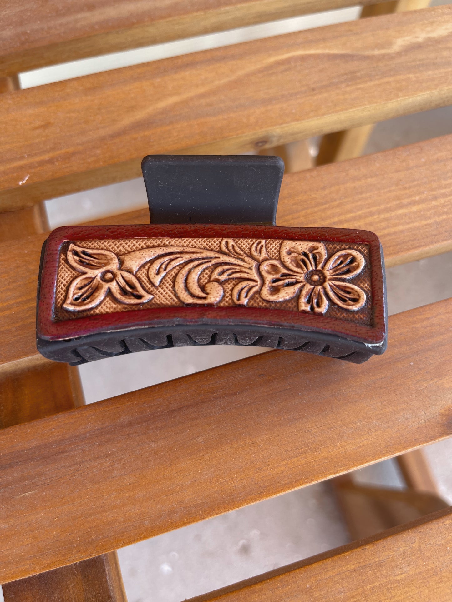 Tooled Leather Hair Claws