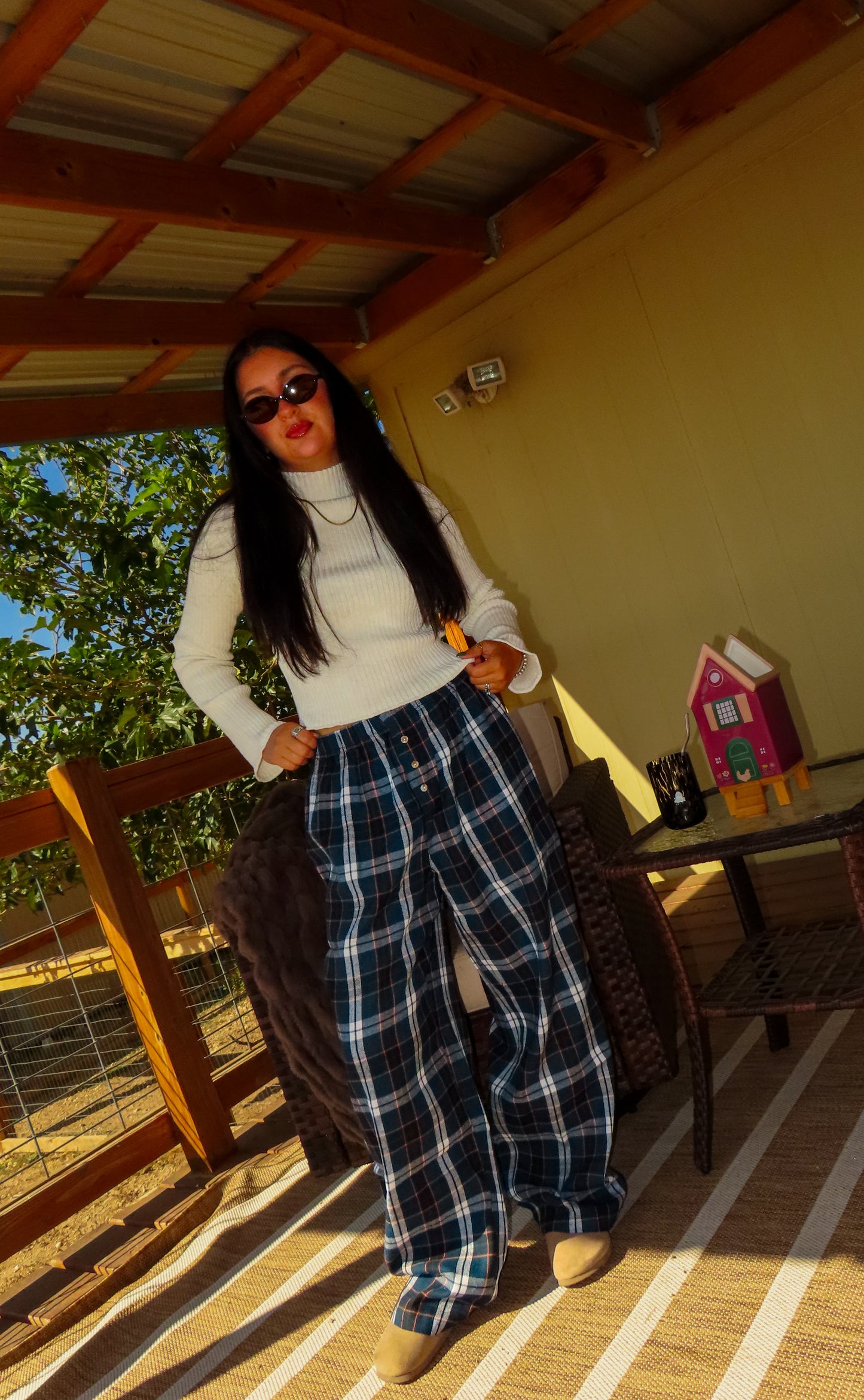Falling Leaves Plaid Lounge Pants