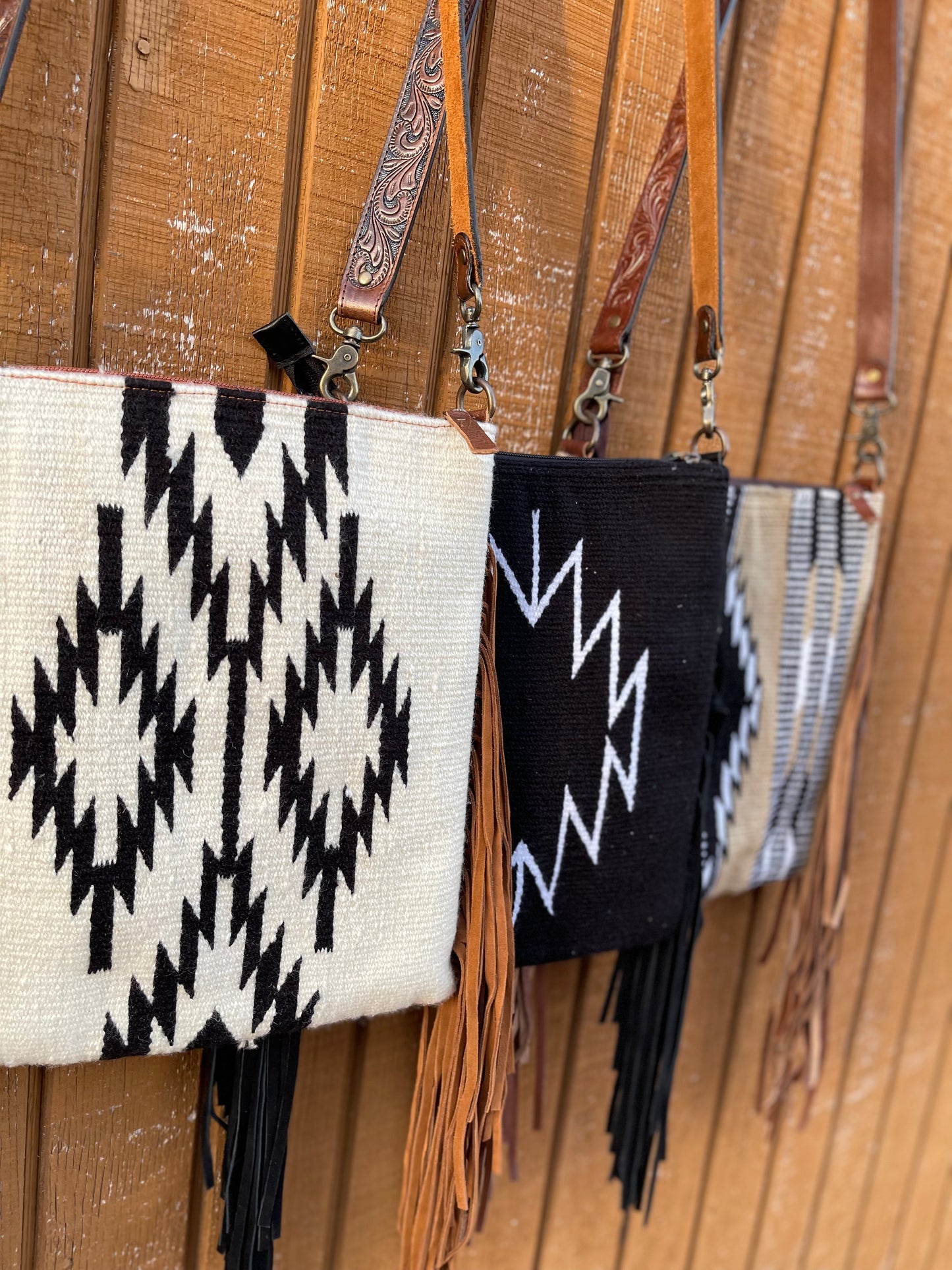 Cream Saddle Fringe Crossbody