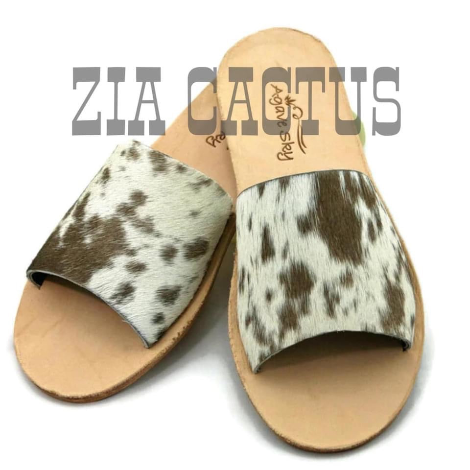 Cowtown Cowhide Slides