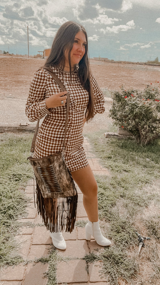 Brown Checker Dress