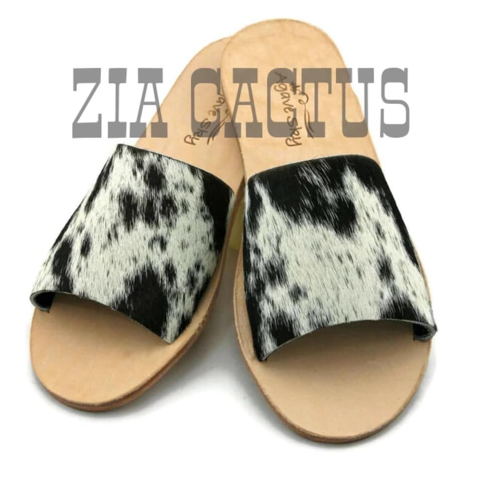 Cowtown Cowhide Slides